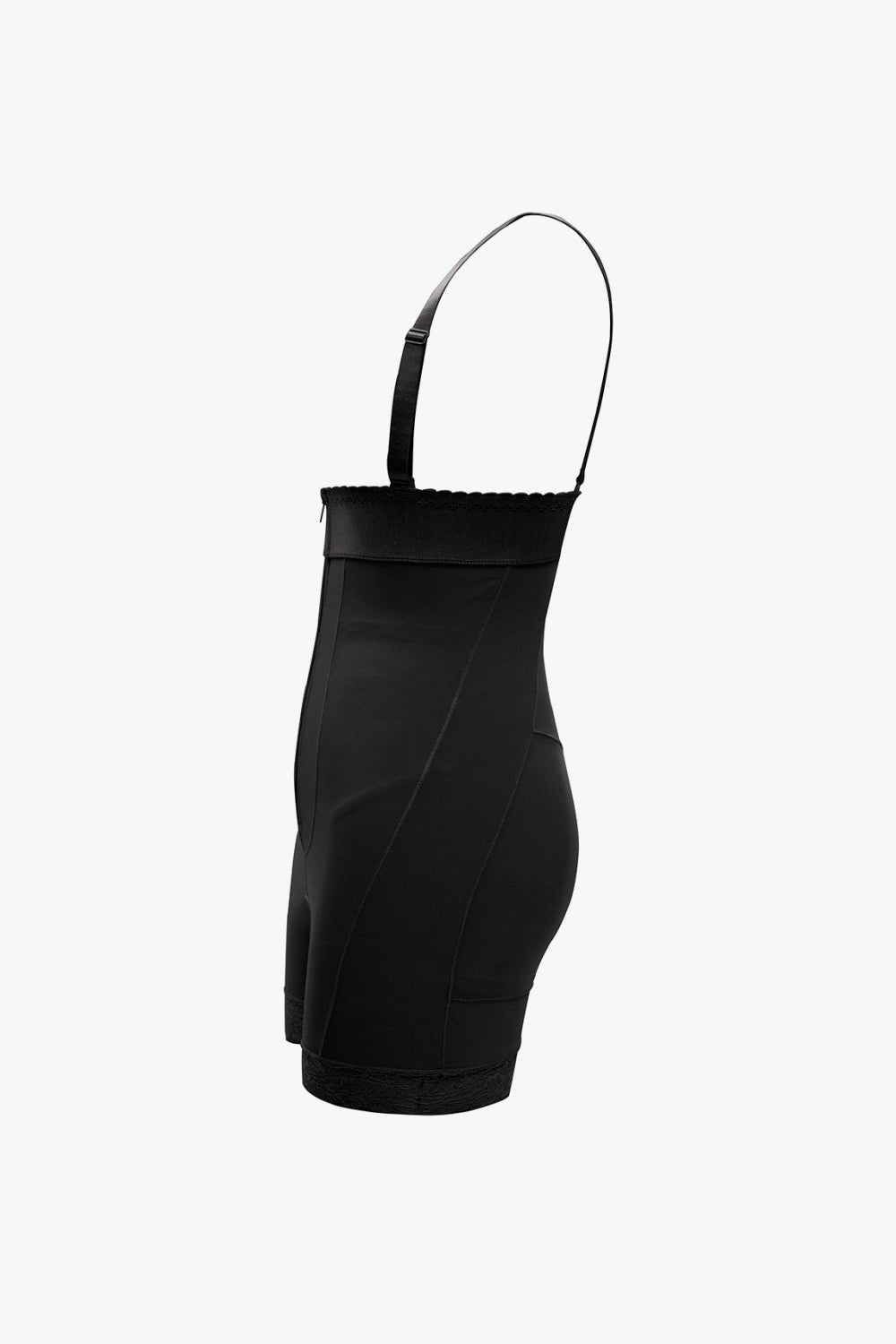Full Size Zip Up Under-Bust Shaping Bodysuit-Street 360-Black-S-Urbanheer