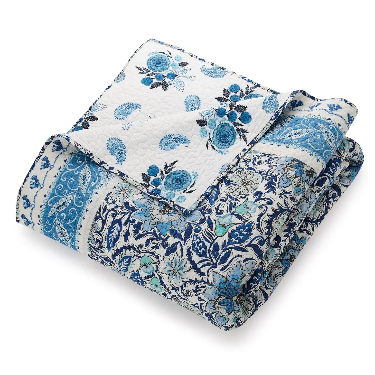 Bisou Floral 3-Piece Quilt Set By Dena Home.-Peking Handicraft-Full/Queen-Urbanheer