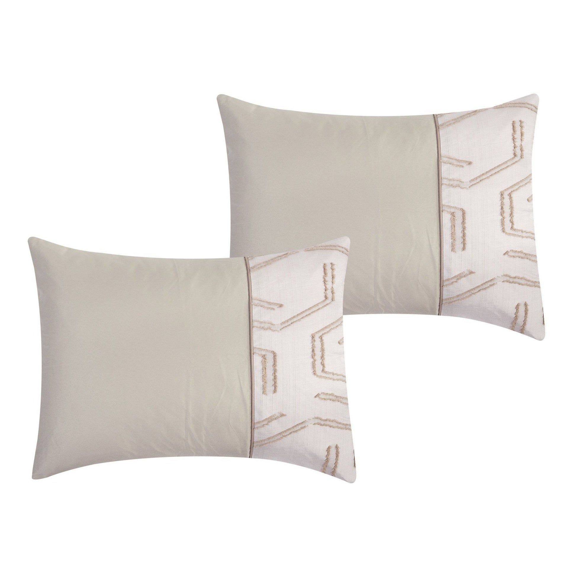 Libra Contemporary Jacquard Taupe Comforter Set - 7 Piece Set.-linen mart-King-Urbanheer