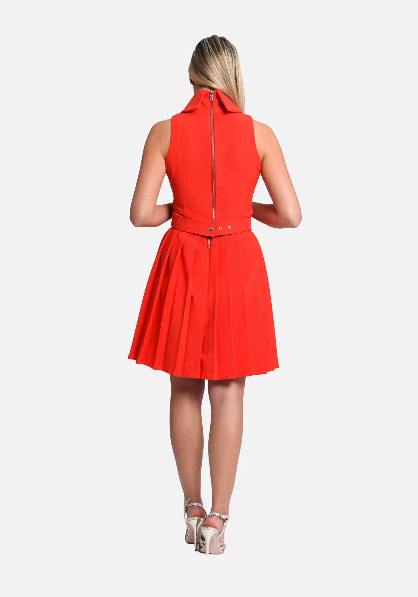 Laura Sleeveless Dress - Red-Avoure Couture-S-Urbanheer