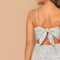 Black And White Backless Knot Detail Fit And Flare Cami Dress Women Sleeveless Casual Summer Spaghetti Strap Dresses-UHXC-Black and White-XS-Urbanheer