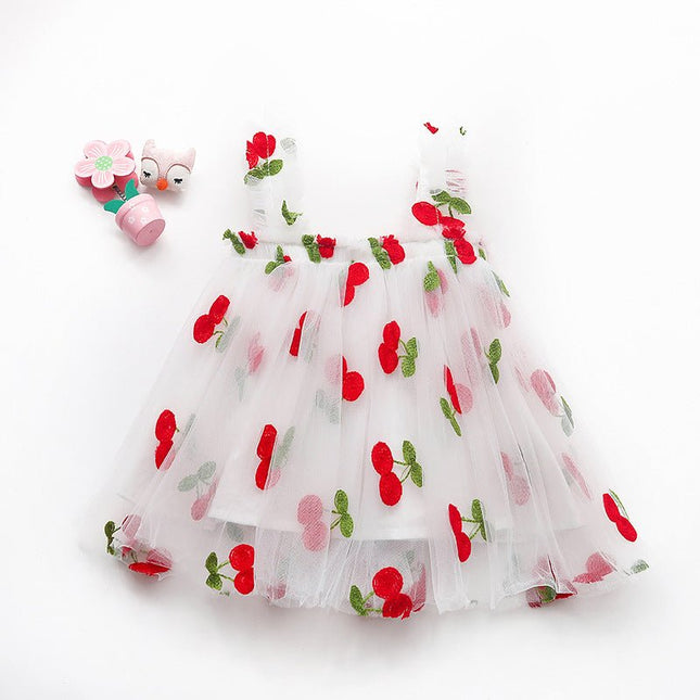 Boutique Embroidery Baby Girls Dress Summer-UHXV-Cherry-12M-United States-Urbanheer