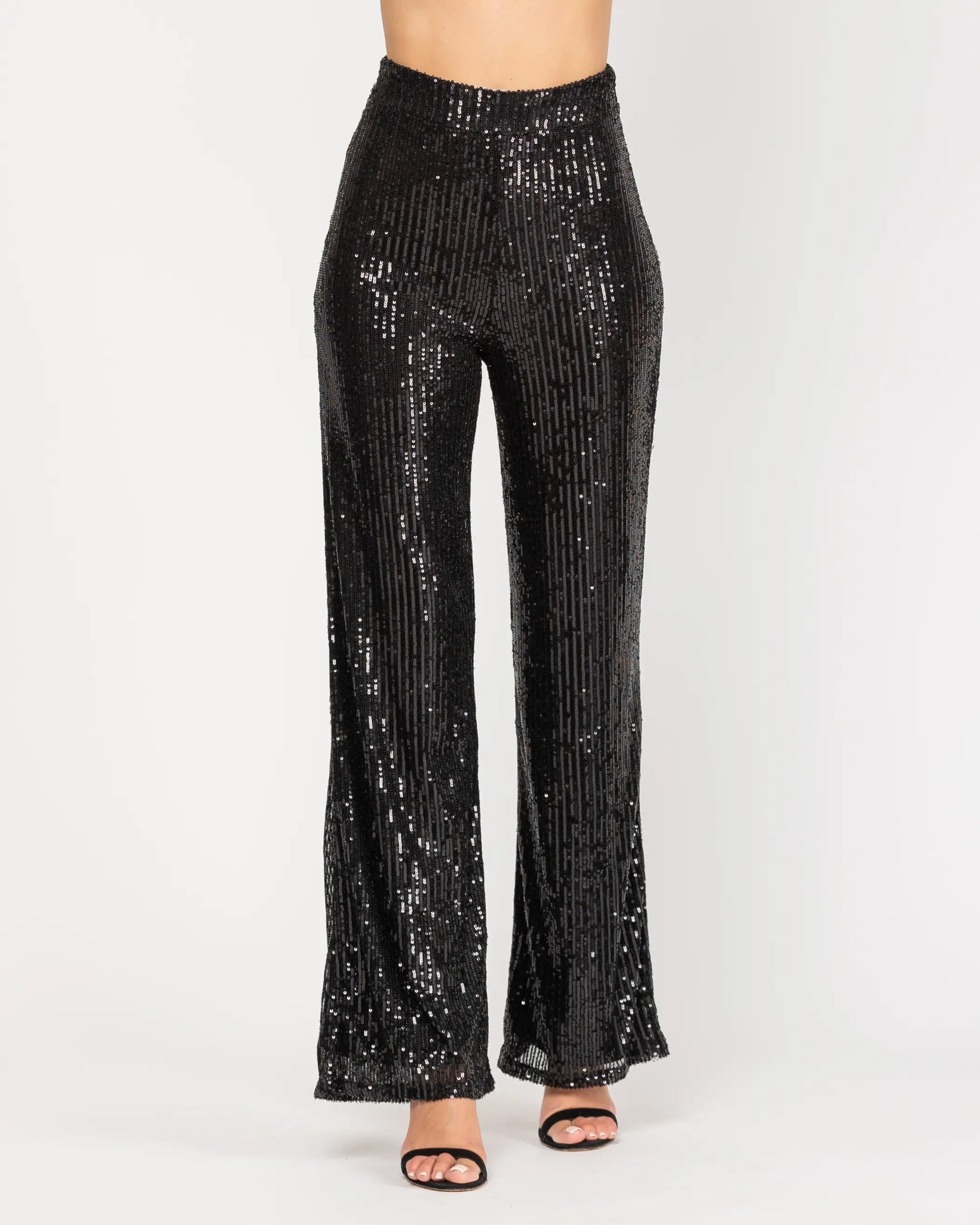 Wide Sequin Trousers With Side Zip-Tantra-S-Urbanheer