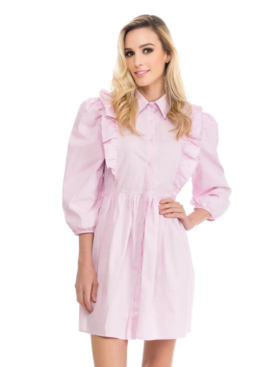 A-Line Mini Shirt Dress.-Tantra-S-Urbanheer