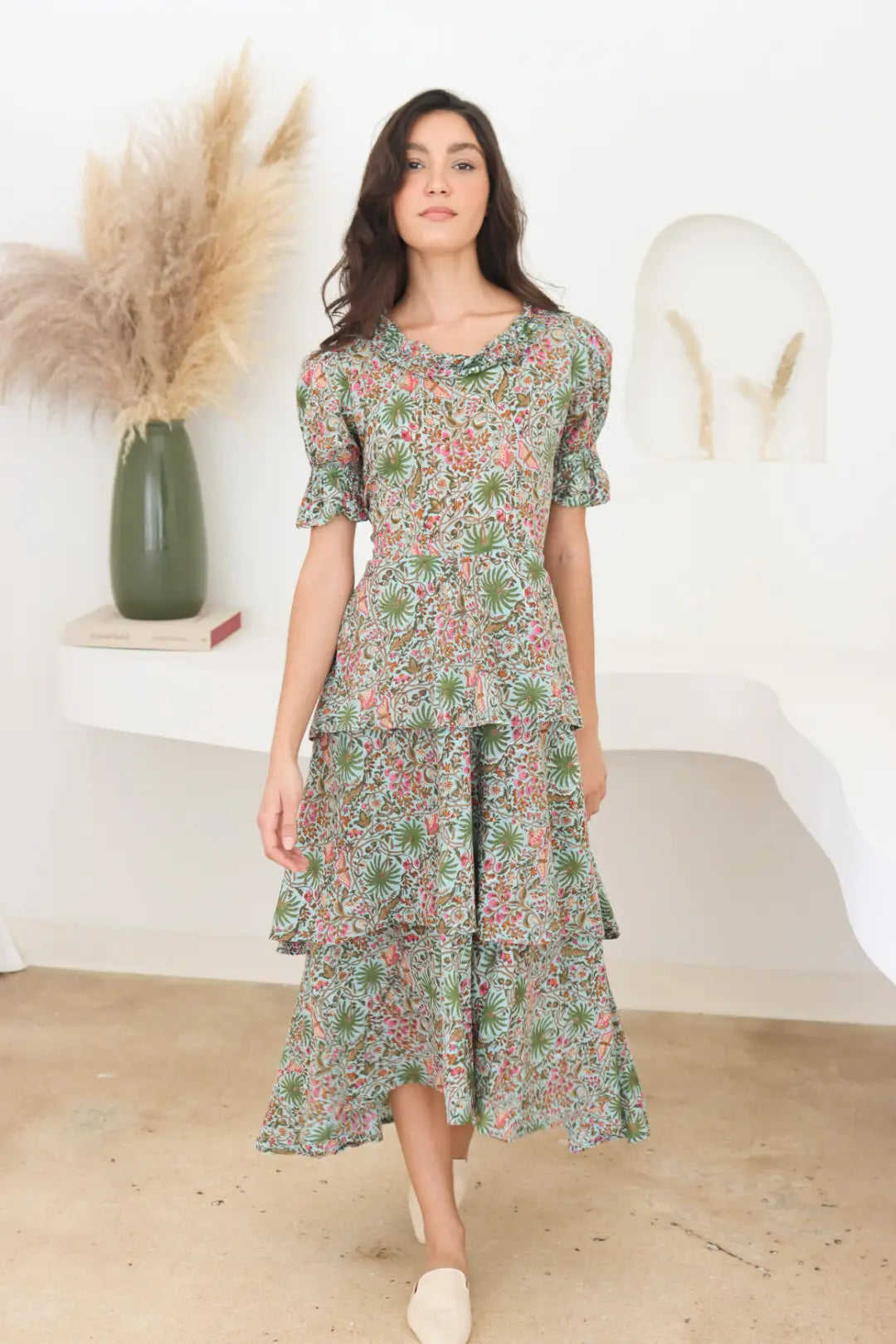Lux Palm Springs Cotton Dress - Natural, Eco Friendly-Carolina Benoit-XS-Urbanheer