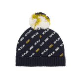Navy blue boy's hat with print and tassel