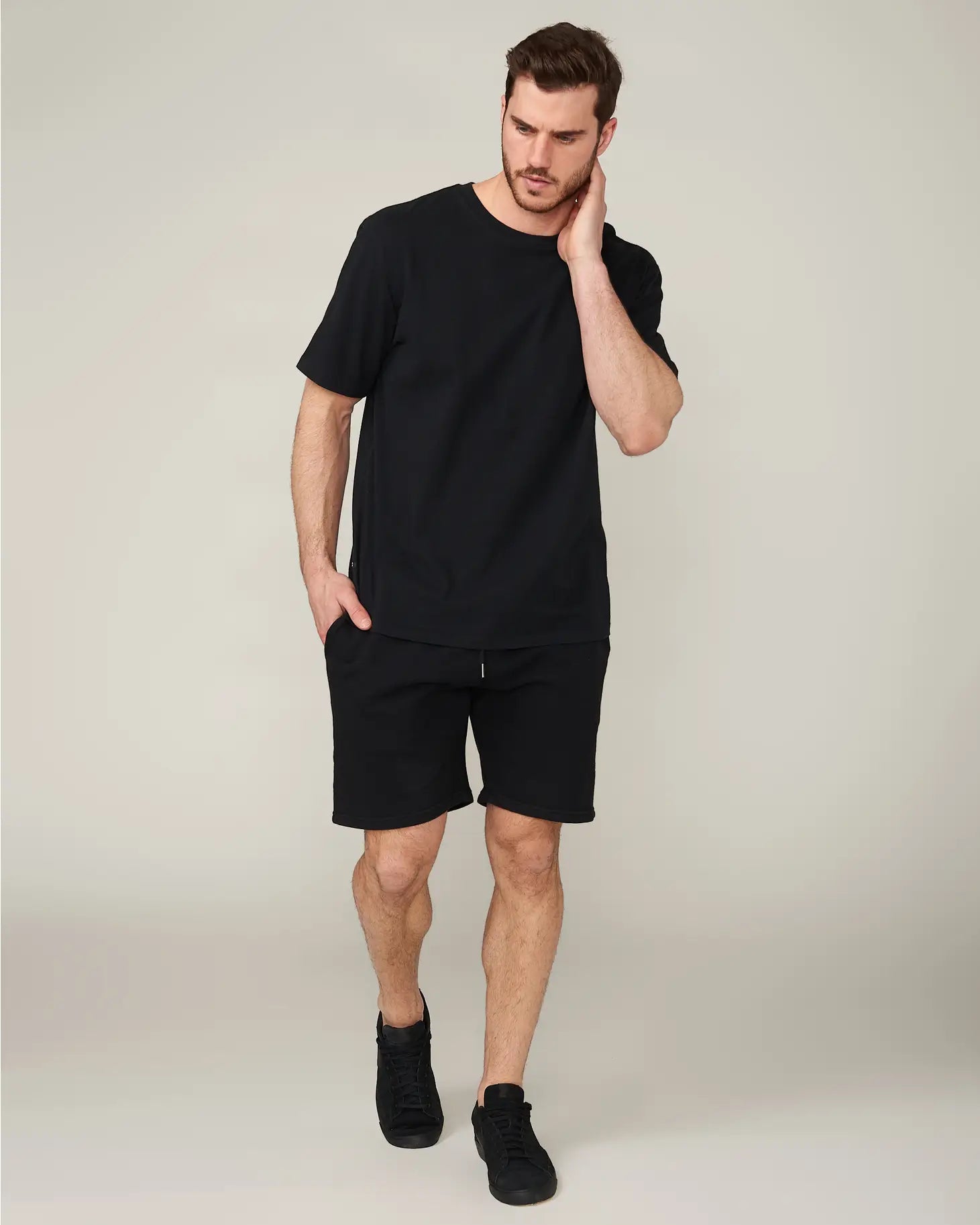 Dylan French Terry Jet Black Short-Tourn-Black-M-Urbanheer