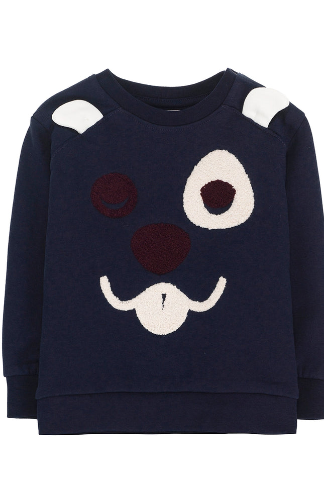 Ubs2 Baby Boy'S Navy Blue Cotton Fleece Sweatshirt.