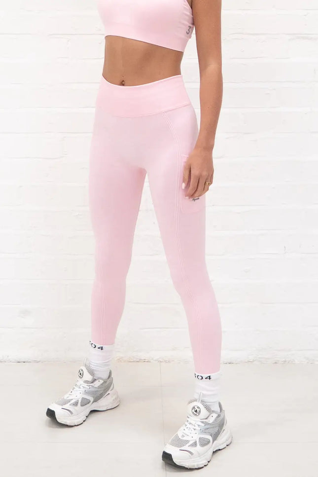 Ribbed Active Athletic Legging Pink-304 Clothing-Urbanheer
