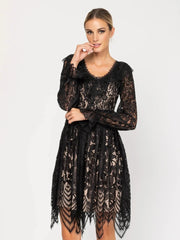 Long Sleeve Lace Dress.-Tantra-S-Urbanheer