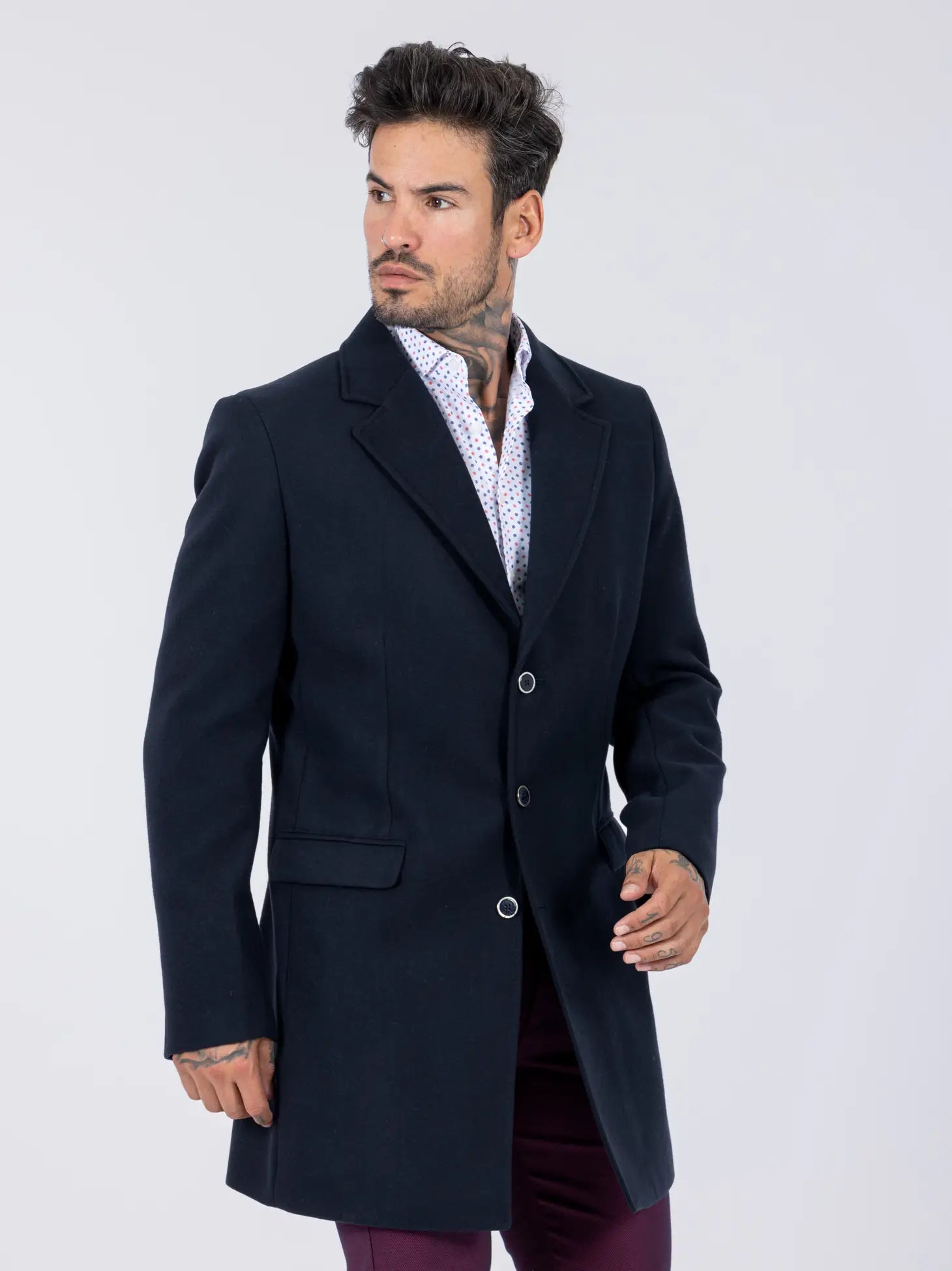 Drie Kleure Smk Overcoat - Marinho-Clothing - Men-SMK Denim&Co-S-Marinho-Urbanheer