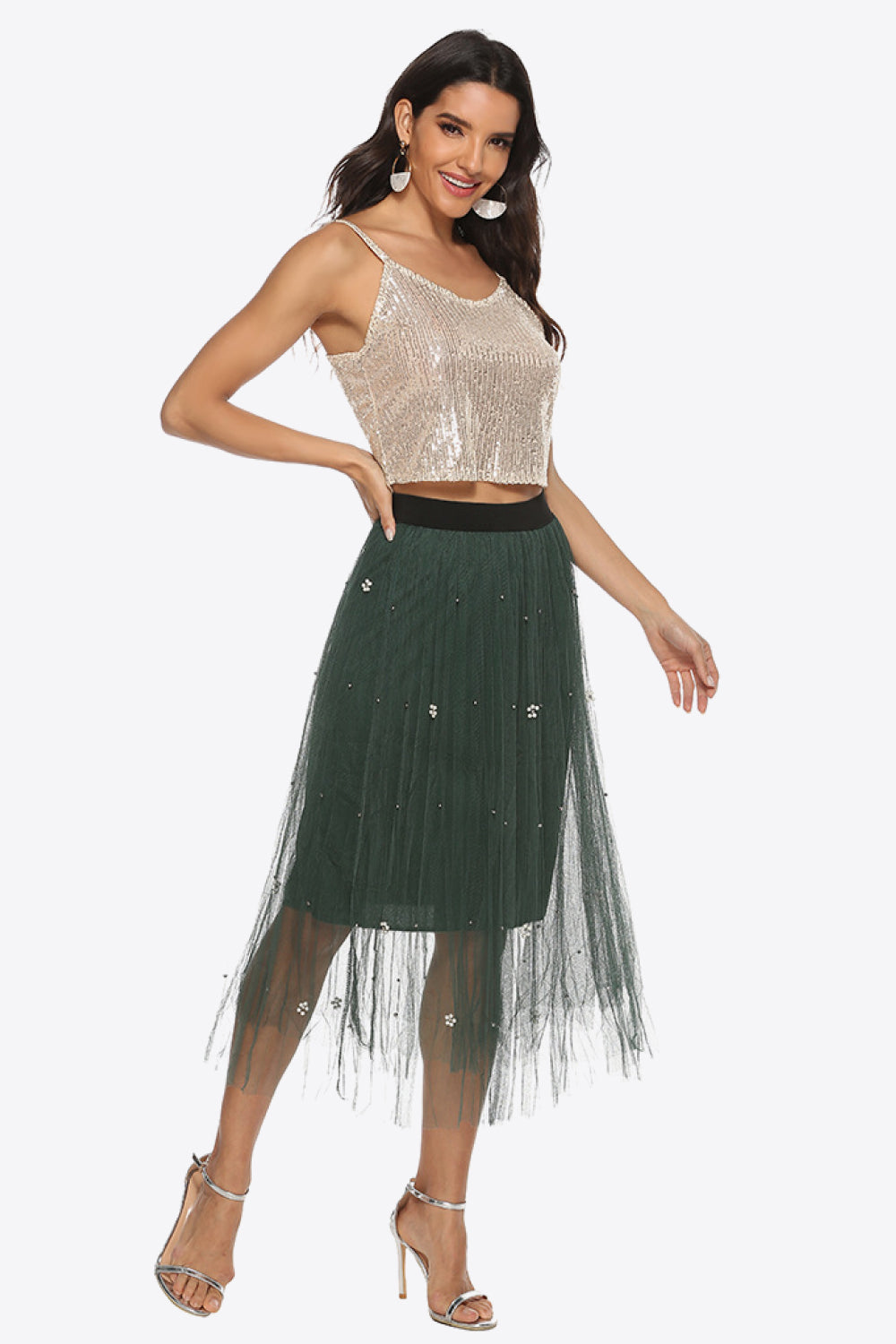 Sequin Cropped Cami-Street 360-Gold-One Size-Urbanheer