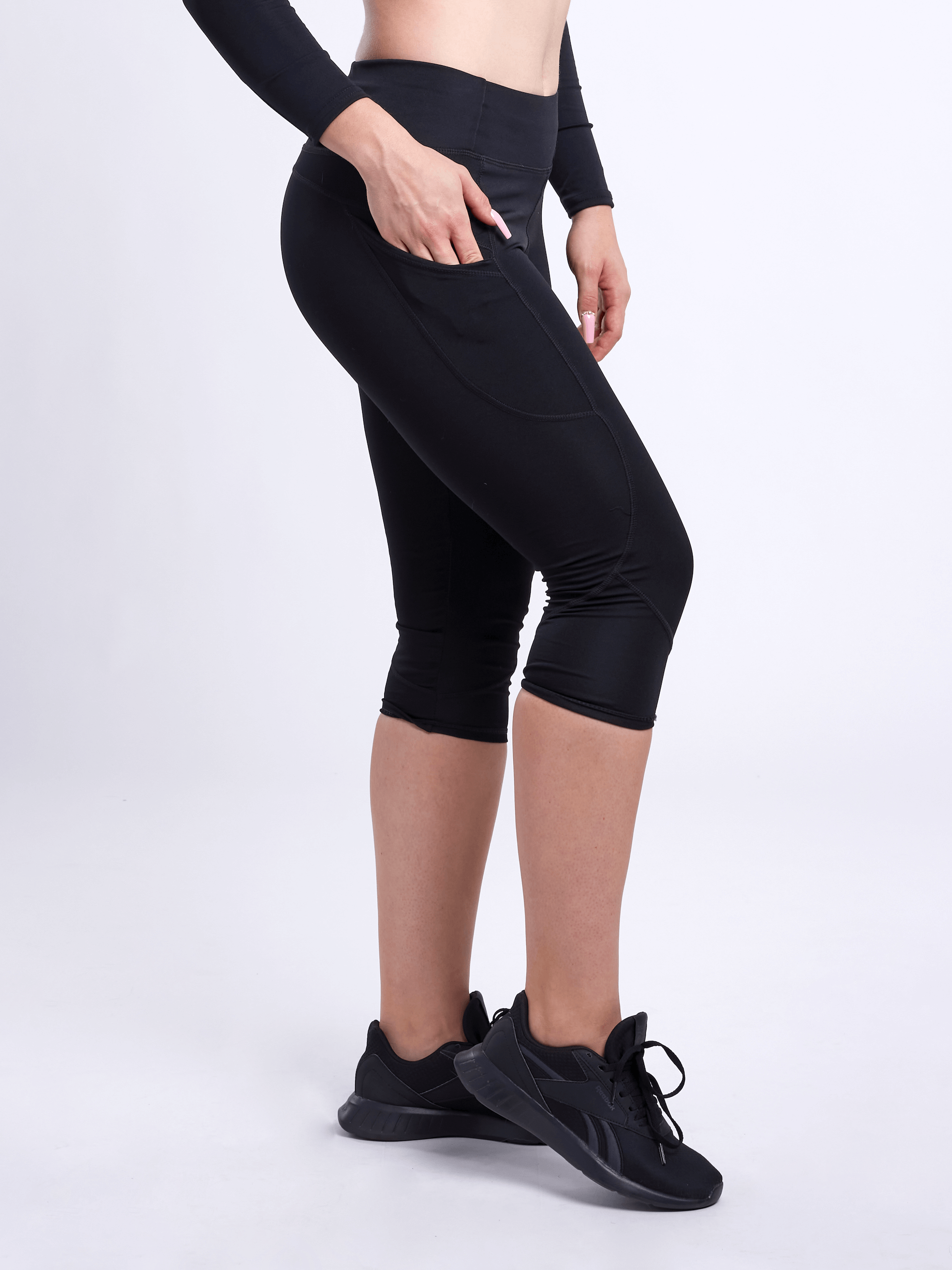 Mid-Rise Capri Fitness Leggings with Side Pockets-JupiterGear-Rose Dust-Small / Medium-Urbanheer