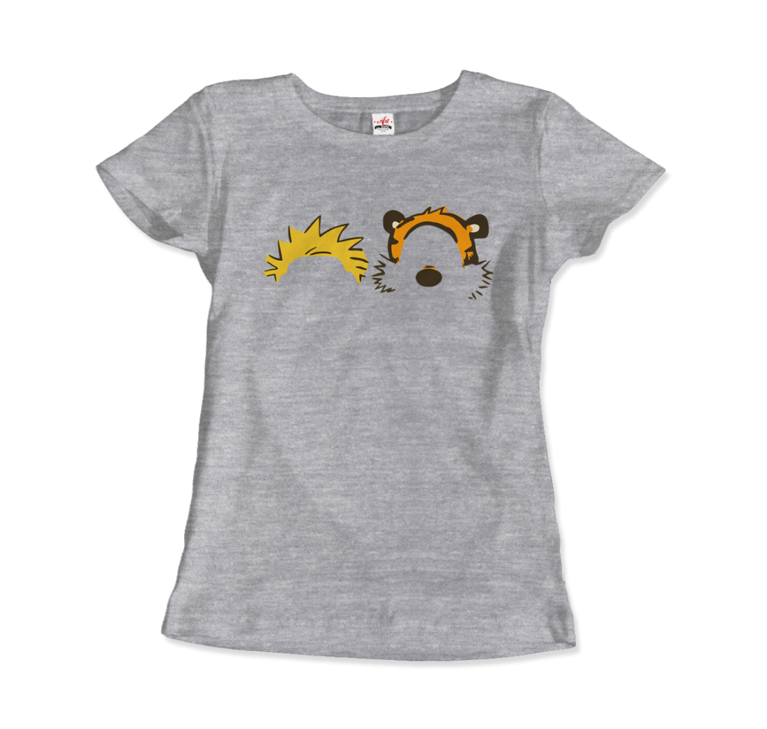 Calvin And Hobbes Faces Contour T-Shirt-Art-O-Rama Shop-Men (Unisex)-White-S-Urbanheer