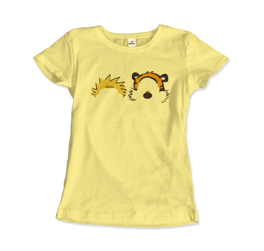 Calvin And Hobbes Faces Contour T-Shirt-Art-O-Rama Shop-Men (Unisex)-White-S-Urbanheer