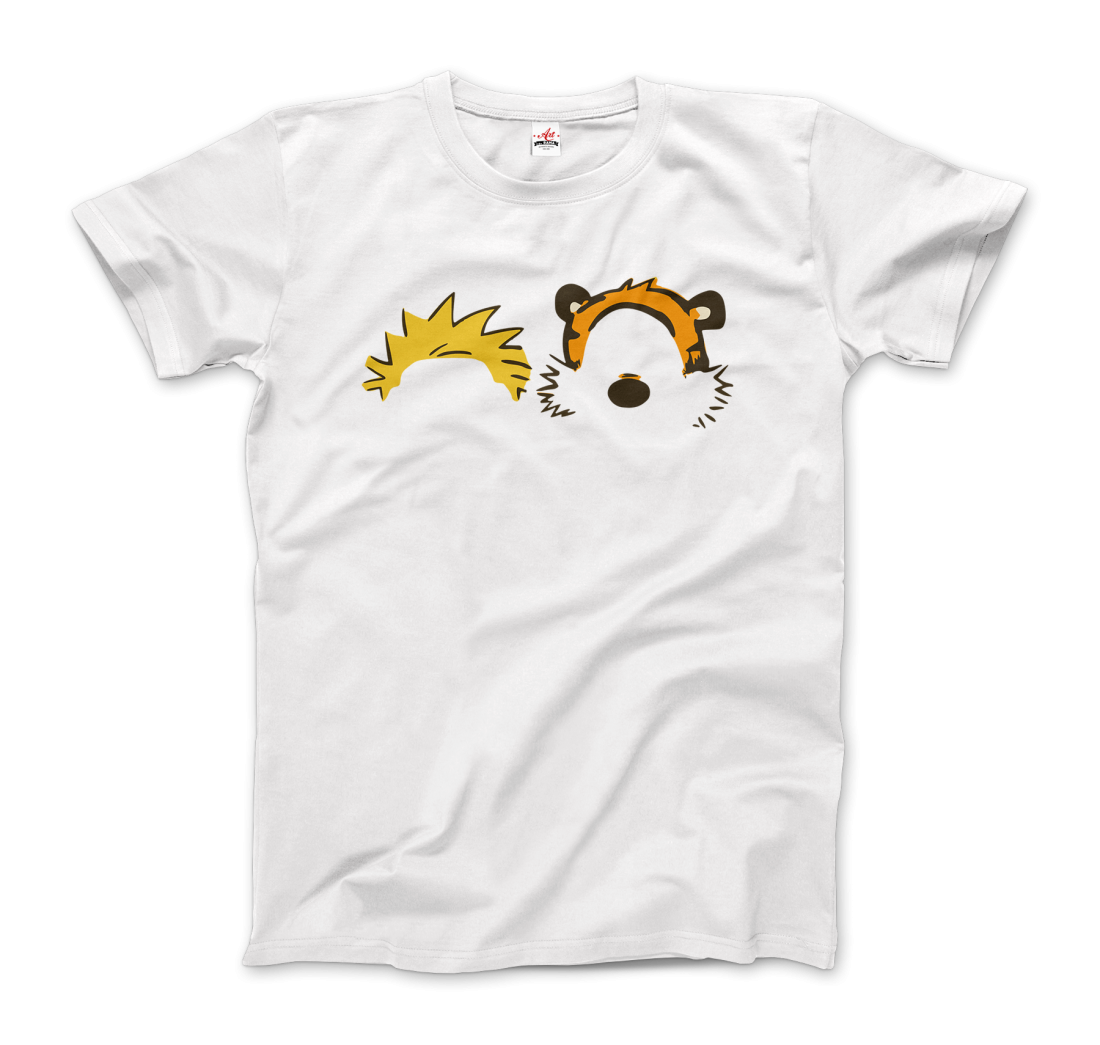Calvin And Hobbes Faces Contour T-Shirt-Art-O-Rama Shop-Men (Unisex)-White-S-Urbanheer