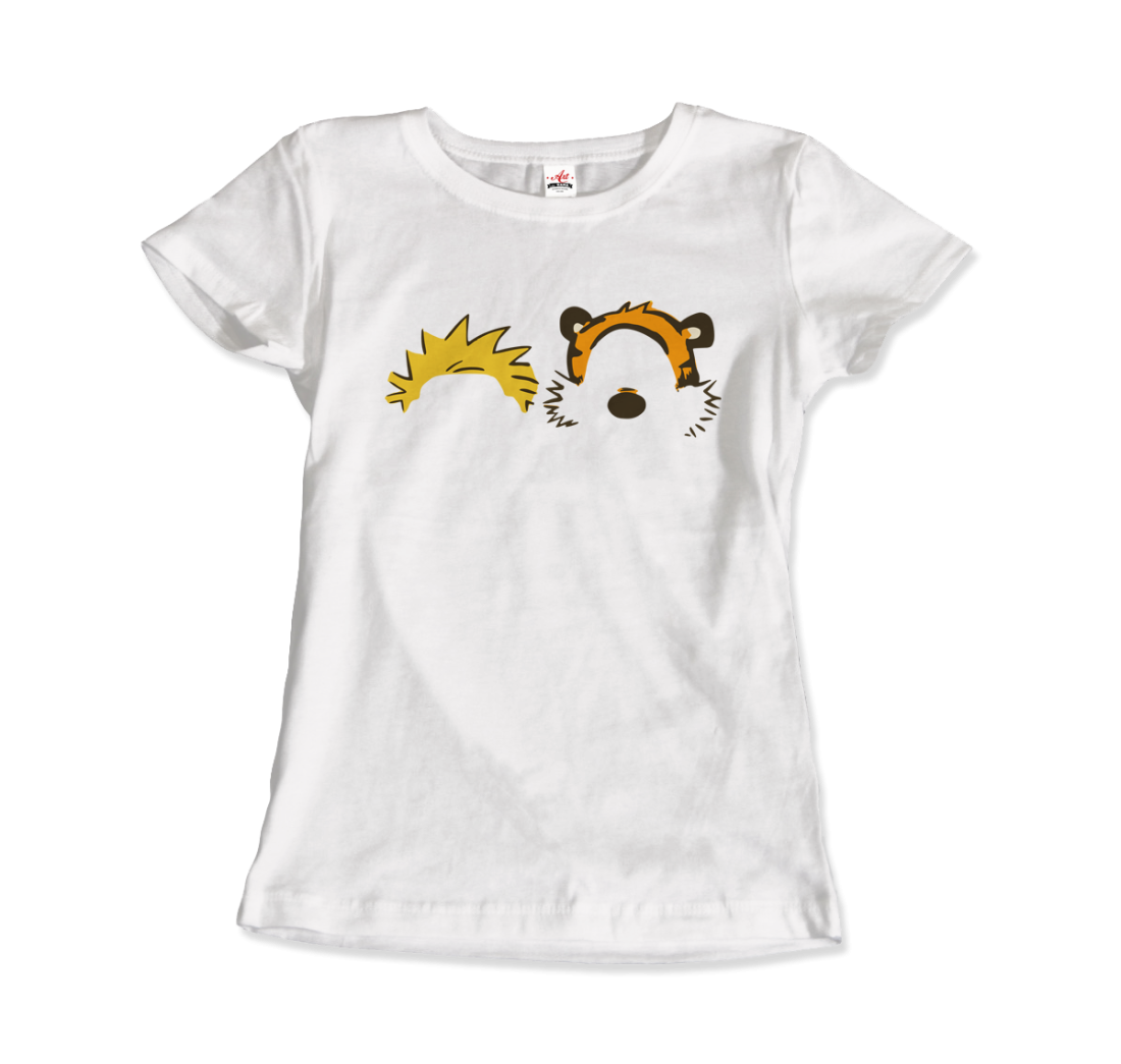Calvin And Hobbes Faces Contour T-Shirt-Art-O-Rama Shop-Men (Unisex)-White-S-Urbanheer