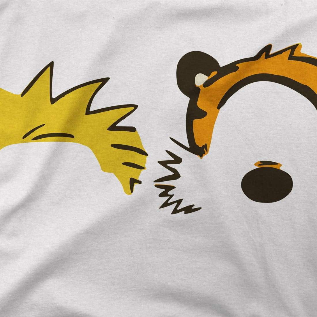 Calvin And Hobbes Faces Contour T-Shirt-Art-O-Rama Shop-Men (Unisex)-White-S-Urbanheer