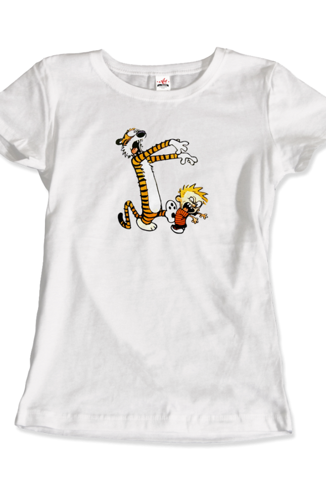 Calvin and Hobbes Playing Zombies T-Shirt-Art-O-Rama Shop-Men (Unisex)-Heather Grey-S-Urbanheer