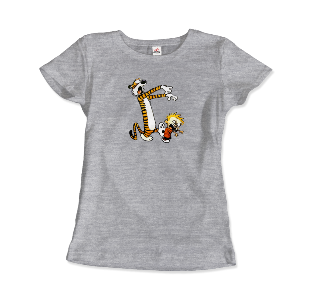 Calvin and Hobbes Playing Zombies T-Shirt-Art-O-Rama Shop-Men (Unisex)-Light Blue-S-Urbanheer