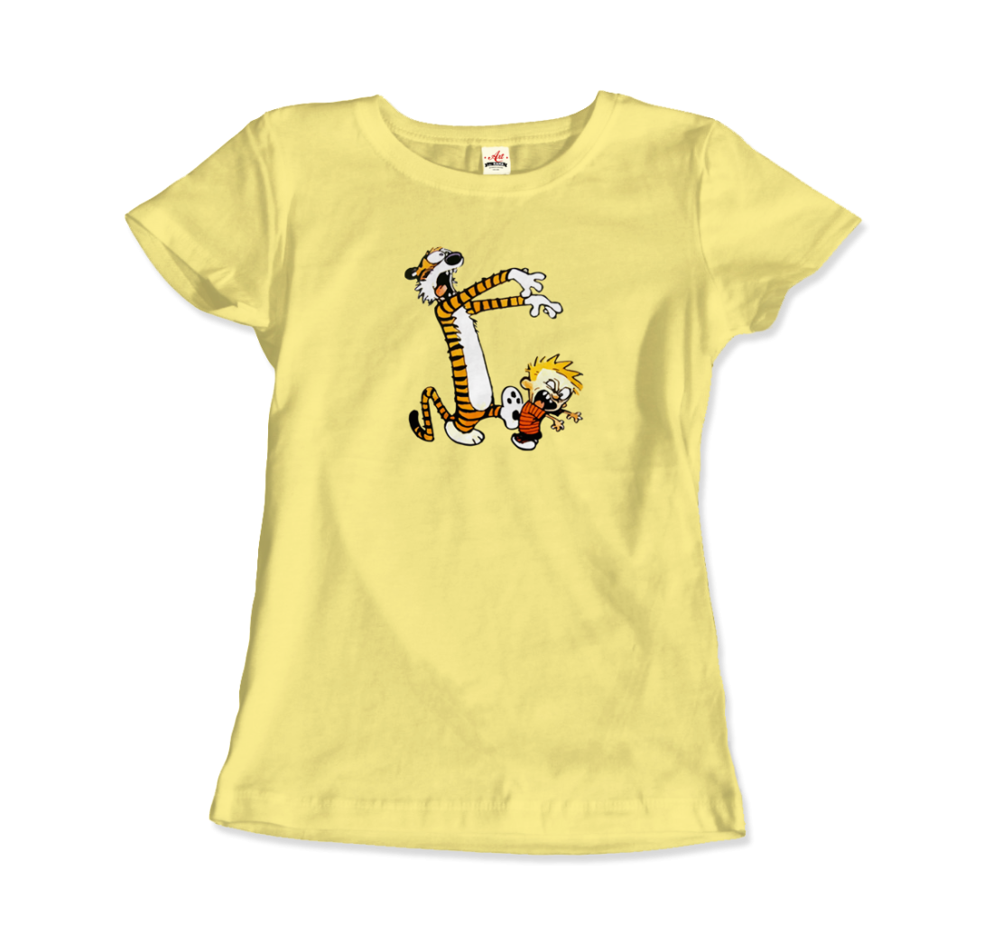 Calvin and Hobbes Playing Zombies T-Shirt-Art-O-Rama Shop-Men (Unisex)-White-S-Urbanheer