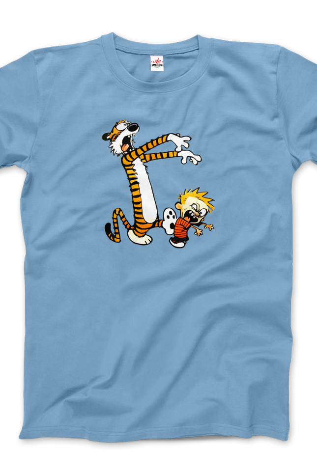 Calvin and Hobbes Playing Zombies T-Shirt-Art-O-Rama Shop-Women (Fitted)-White-XL-Urbanheer