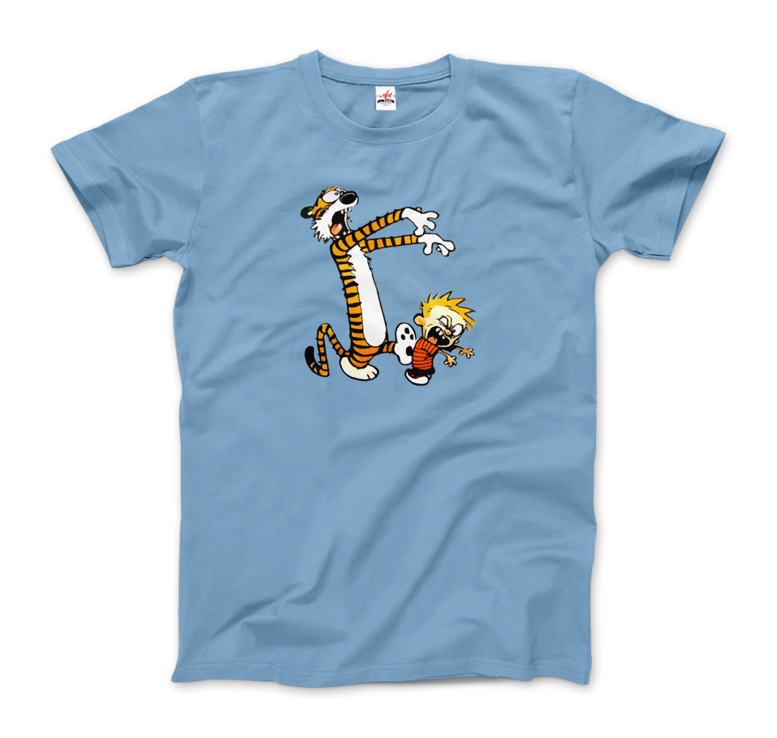 Calvin and Hobbes Playing Zombies T-Shirt-Art-O-Rama Shop-Men (Unisex)-White-S-Urbanheer