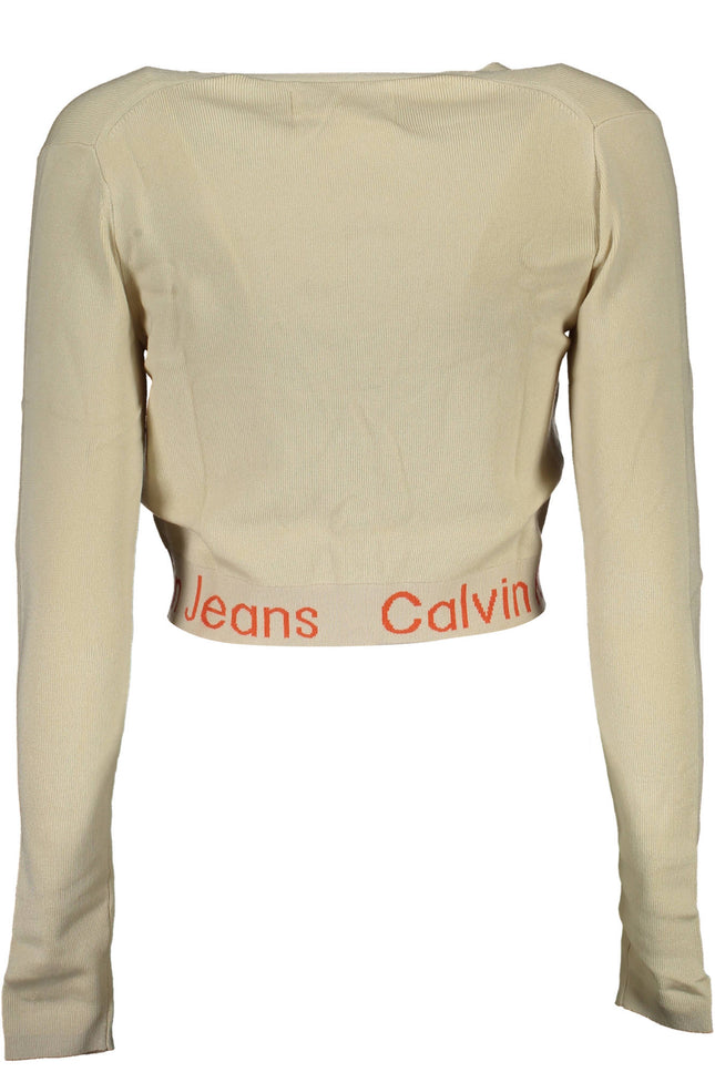 Calvin Klein Cardigan Woman Beige-Clothing - Women-CALVIN KLEIN-Urbanheer