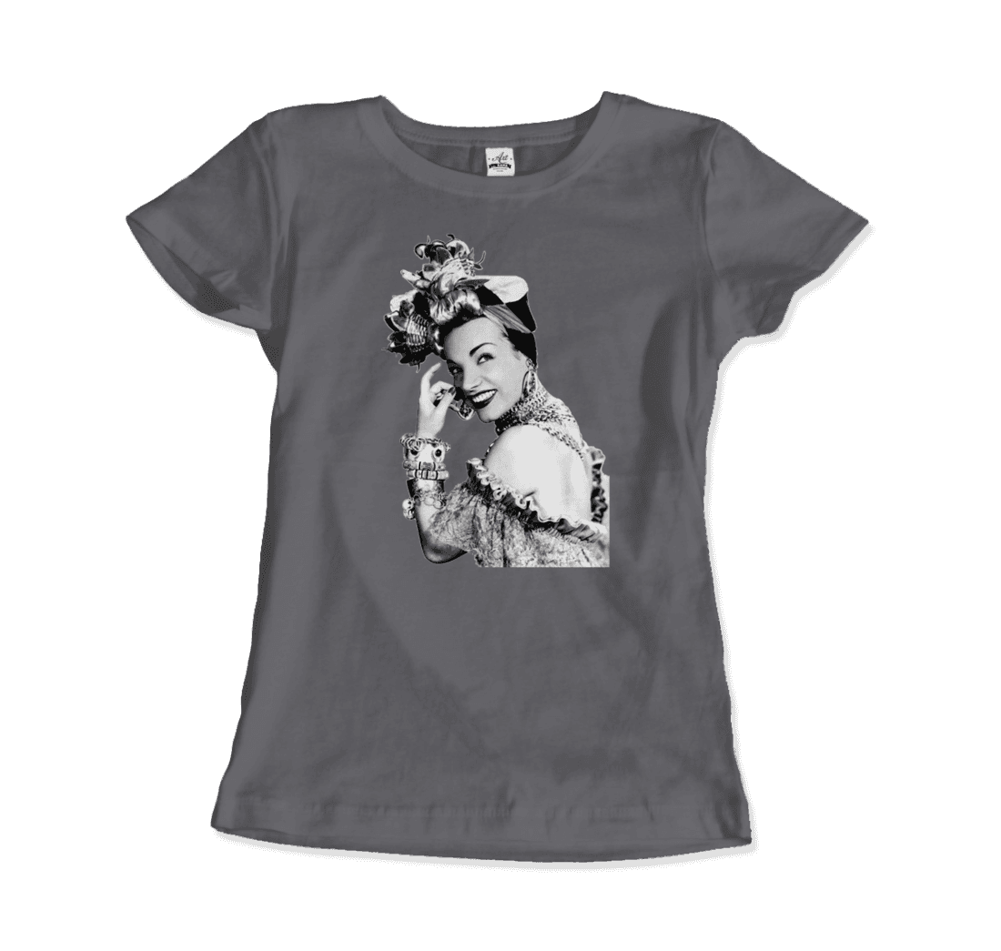 Carmen Miranda Artwork T-Shirt-Art-O-Rama Shop-Men (Unisex)-Black-S-Urbanheer