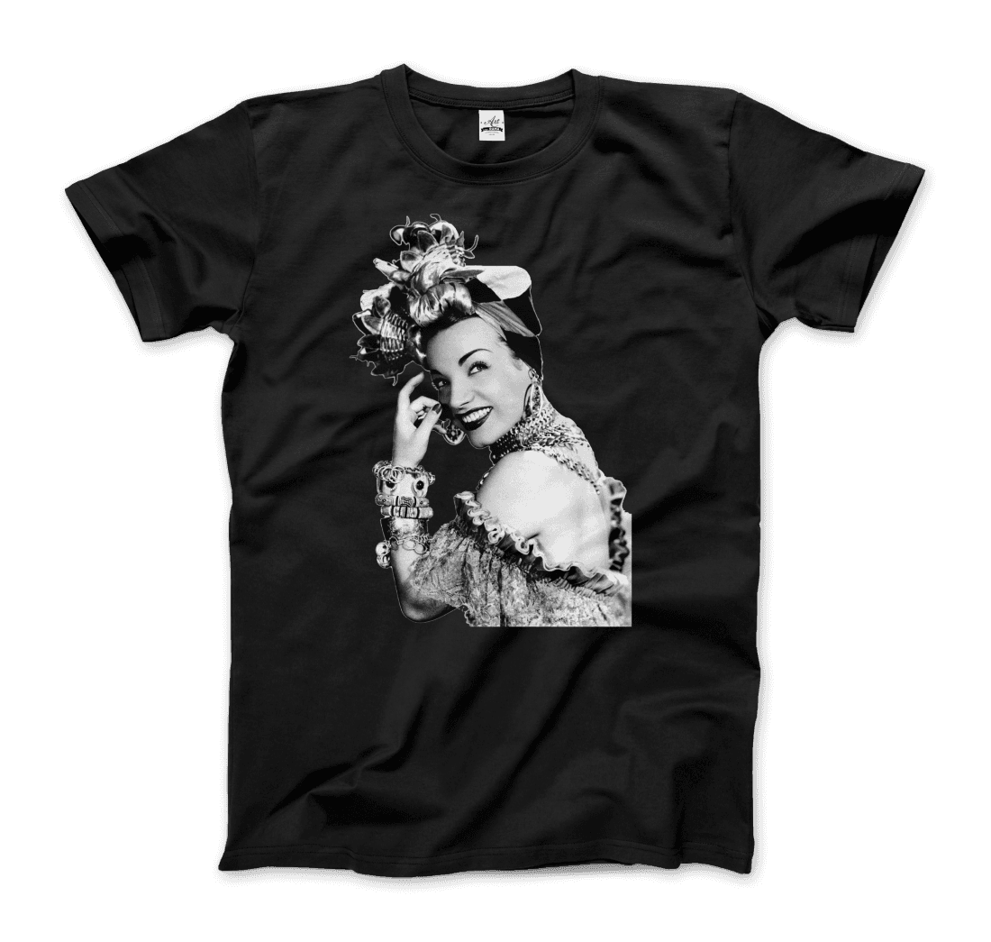 Carmen Miranda Artwork T-Shirt-Art-O-Rama Shop-Men (Unisex)-Black-S-Urbanheer