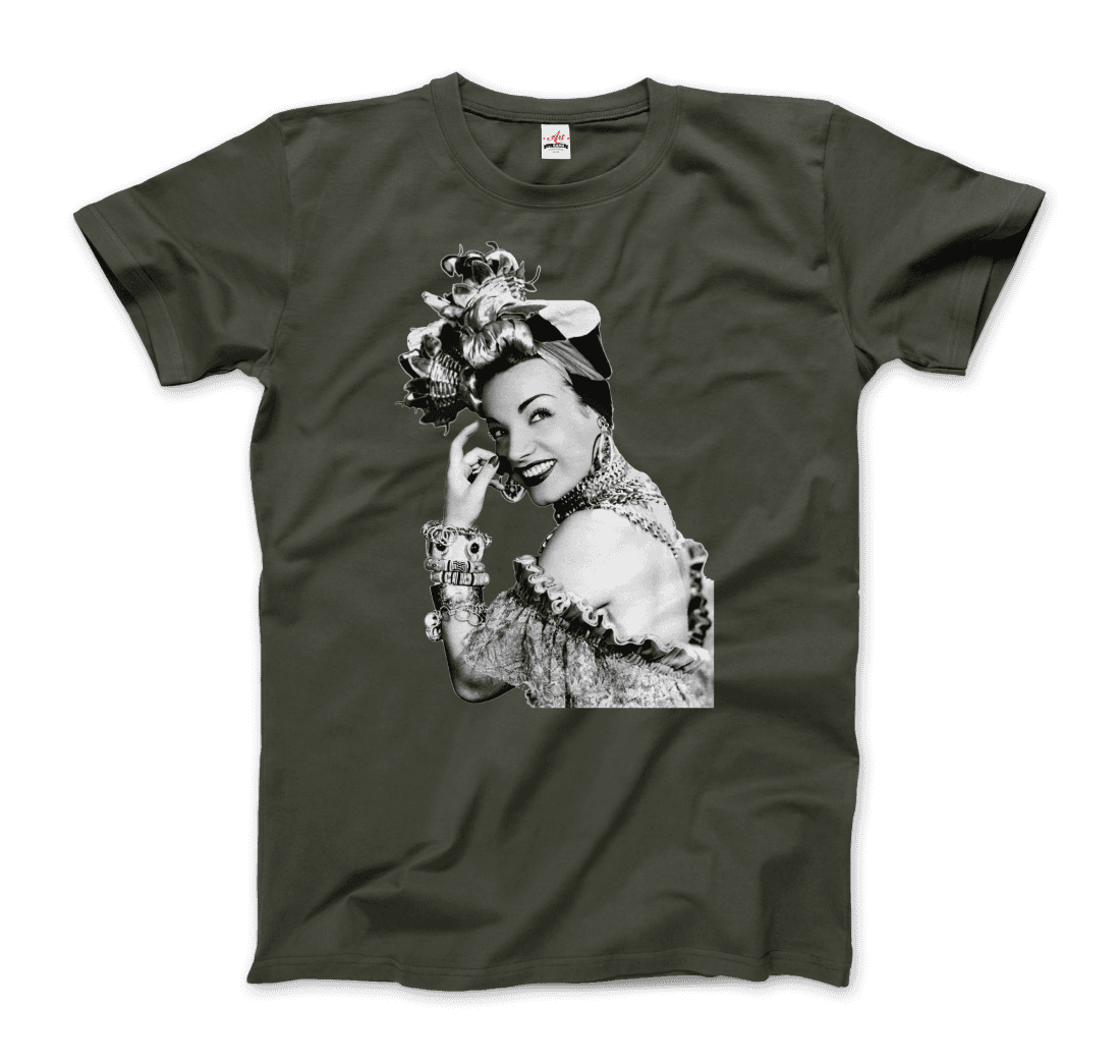 Carmen Miranda Artwork T-Shirt-Art-O-Rama Shop-Men (Unisex)-Black-S-Urbanheer