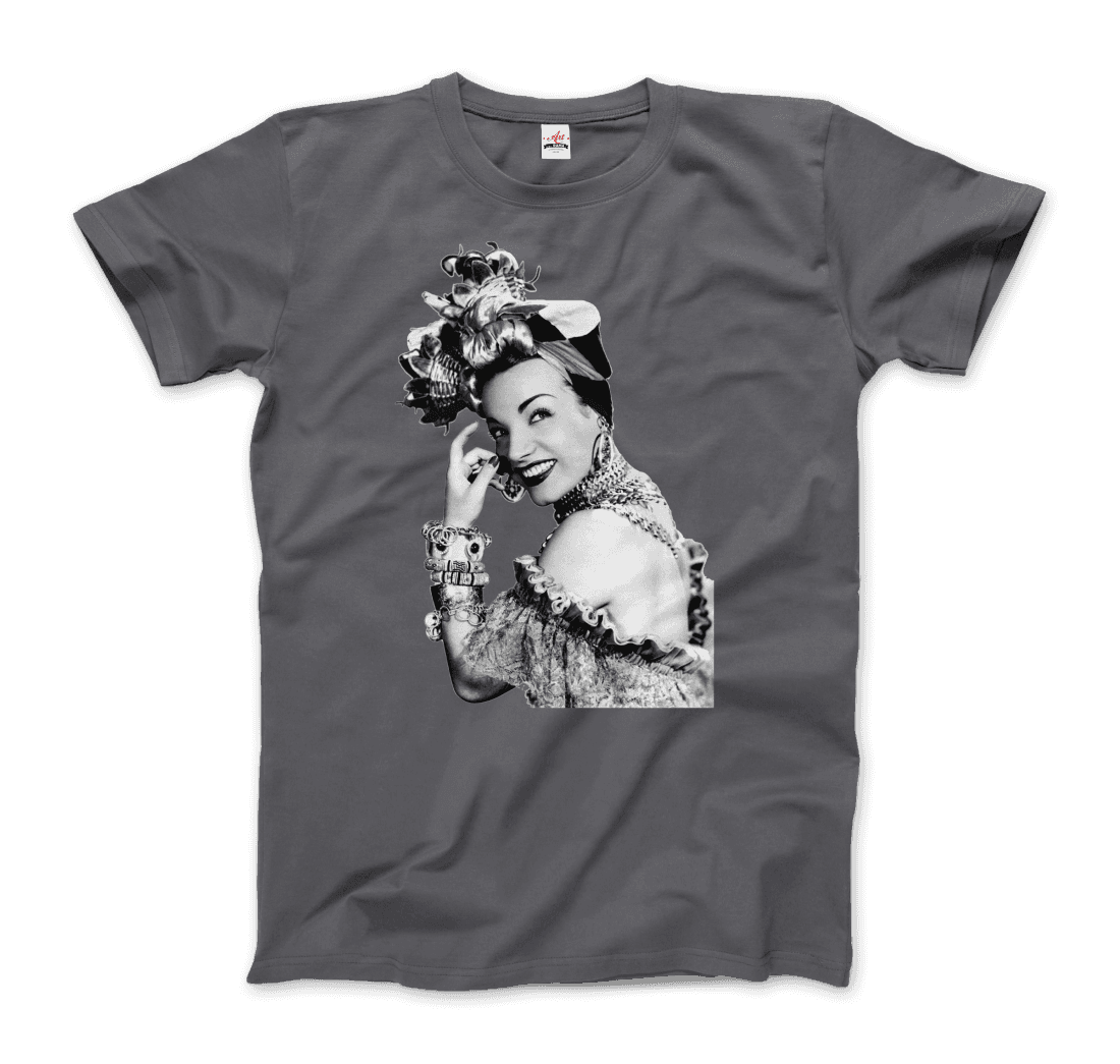 Carmen Miranda Artwork T-Shirt-Art-O-Rama Shop-Men (Unisex)-Black-S-Urbanheer