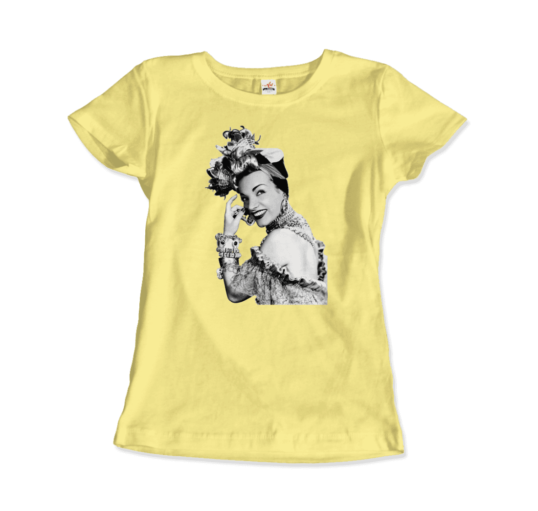 Carmen Miranda Artwork T-Shirt-Art-O-Rama Shop-Men (Unisex)-Black-S-Urbanheer