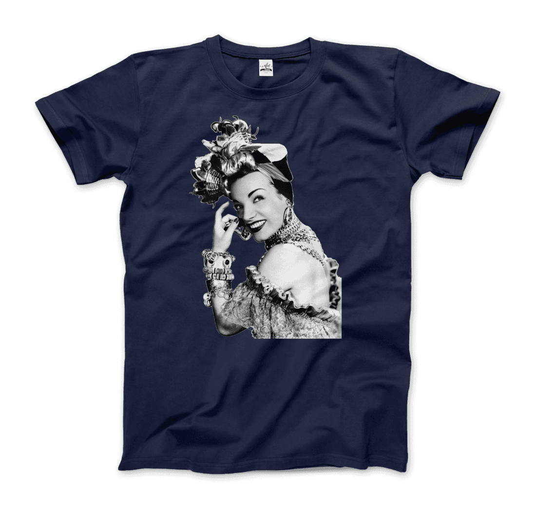 Carmen Miranda Artwork T-Shirt-Art-O-Rama Shop-Men (Unisex)-Black-S-Urbanheer