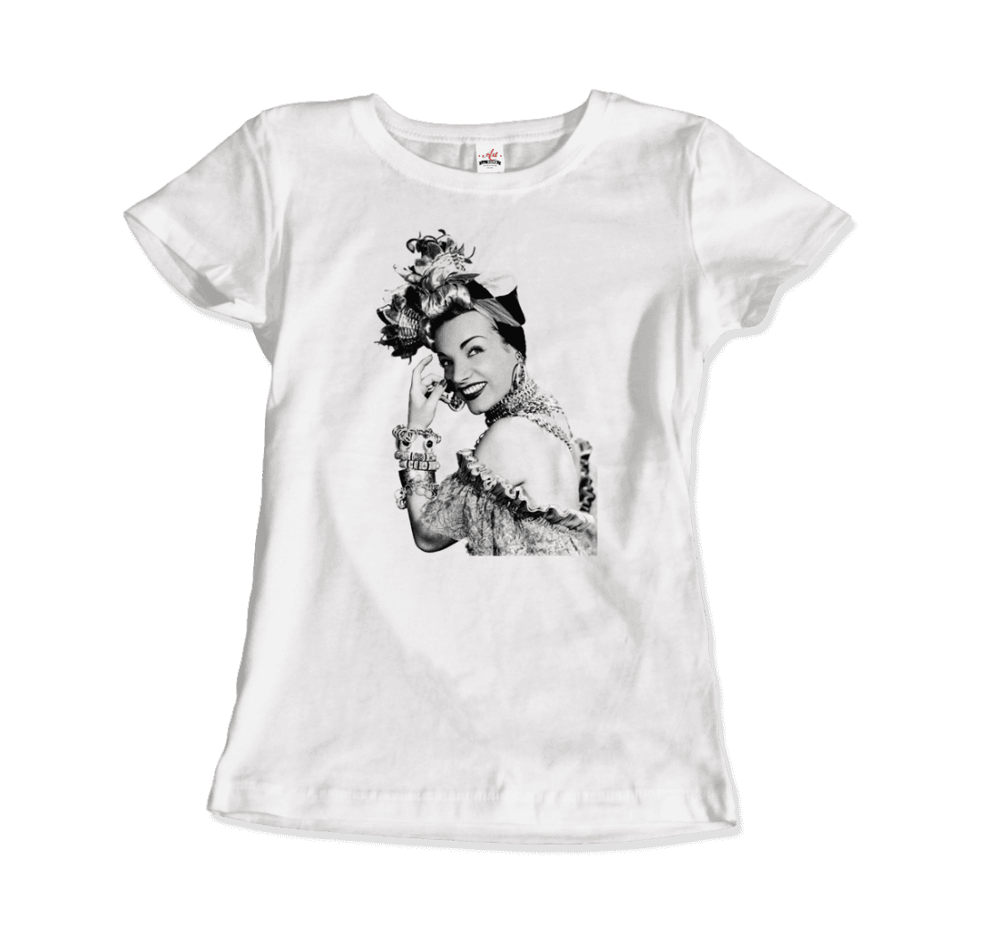 Carmen Miranda Artwork T-Shirt-Art-O-Rama Shop-Men (Unisex)-Black-S-Urbanheer