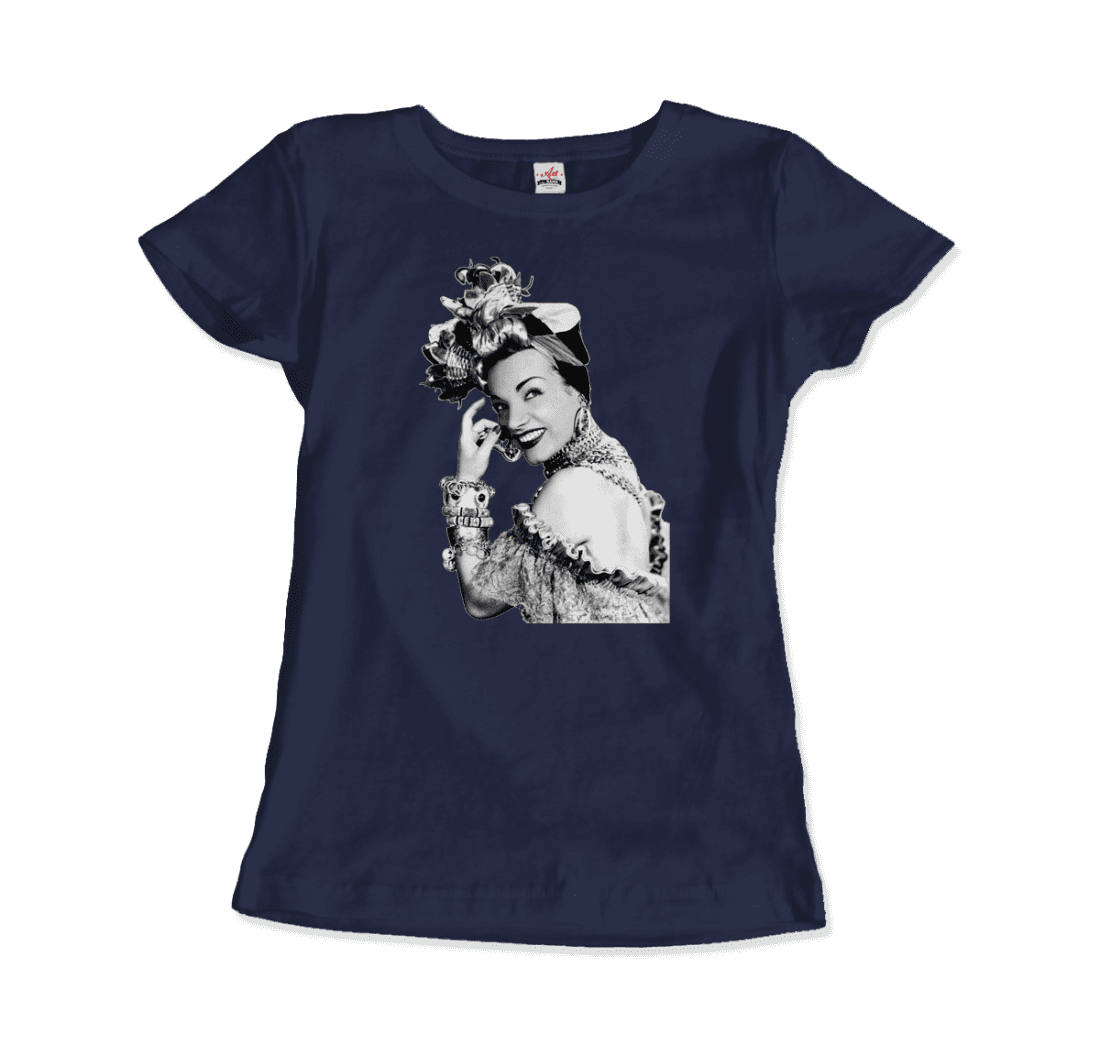 Carmen Miranda Artwork T-Shirt-Art-O-Rama Shop-Men (Unisex)-Black-S-Urbanheer