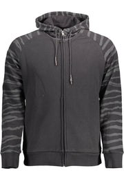 CAVALLI CLASS SWEATSHIRT WITH ZIP MAN BLACK-CAVALLI CLASS-BLACK-L-Urbanheer