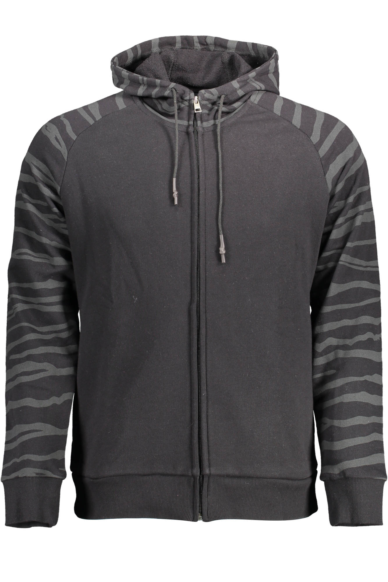 CAVALLI CLASS SWEATSHIRT WITH ZIP MAN BLACK-CAVALLI CLASS-BLACK-L-Urbanheer