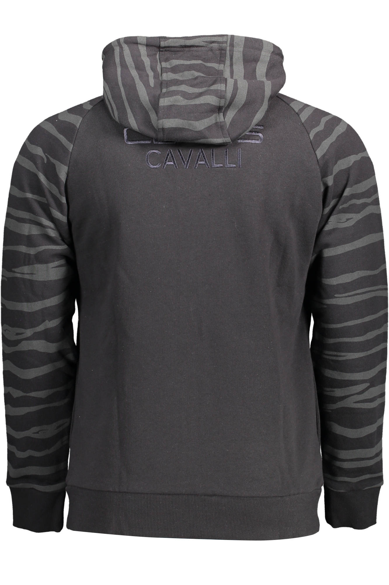CAVALLI CLASS SWEATSHIRT WITH ZIP MAN BLACK-CAVALLI CLASS-BLACK-L-Urbanheer