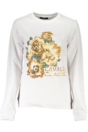 CAVALLI CLASS WOMEN'S WHITE SWEATSHIRT WITHOUT ZIP-Felpe-CAVALLI CLASS-WHITE-XS-Urbanheer