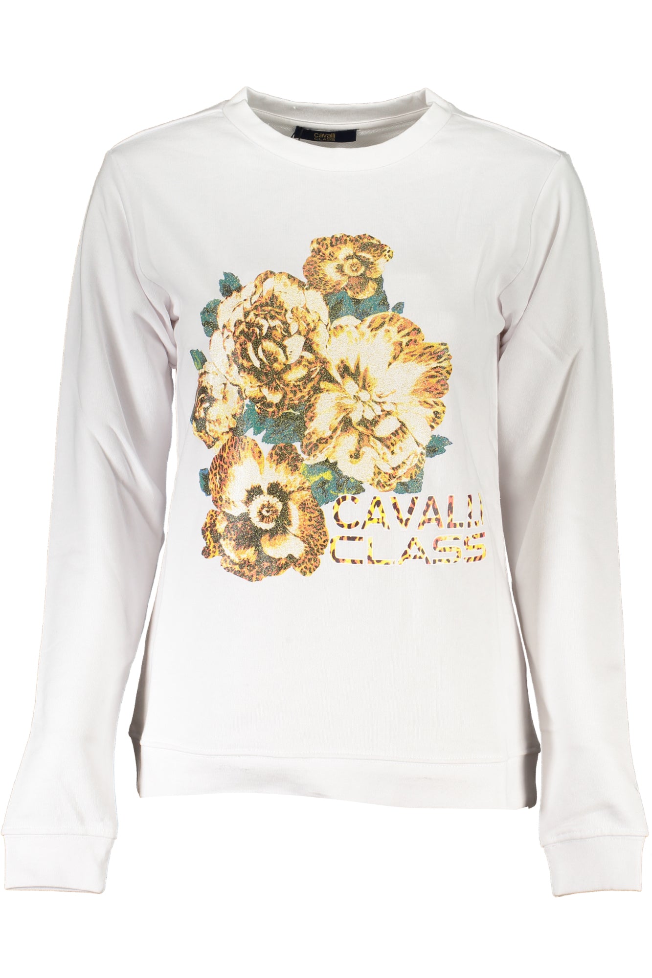 CAVALLI CLASS WOMEN'S WHITE SWEATSHIRT WITHOUT ZIP-Felpe-CAVALLI CLASS-WHITE-XS-Urbanheer