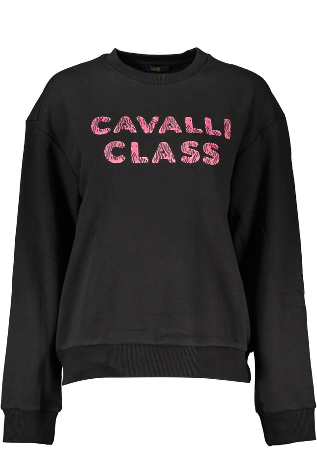 CAVALLI CLASS BLACK SWEATSHIRT WITHOUT ZIP-0