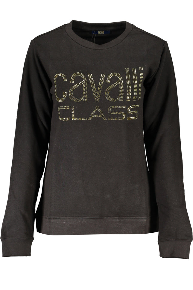 CAVALLI CLASS WOMEN'S ZIPLESS SWEATSHIRT BLACK-Felpe-CAVALLI CLASS-Urbanheer