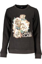 CAVALLI CLASS WOMEN'S ZIPLESS SWEATSHIRT BLACK-Felpe-CAVALLI CLASS-BLACK-XS-Urbanheer
