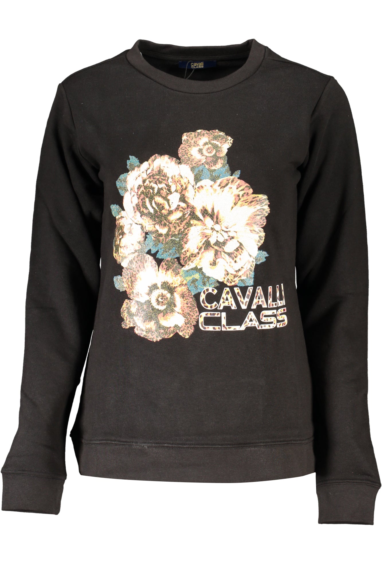 CAVALLI CLASS WOMEN'S ZIPLESS SWEATSHIRT BLACK-Felpe-CAVALLI CLASS-BLACK-XS-Urbanheer