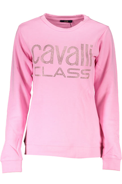 CAVALLI CLASS WOMEN'S PINK SWEATSHIRT WITHOUT ZIP-Felpe-CAVALLI CLASS-Urbanheer