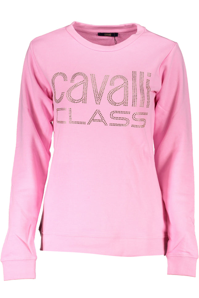 CAVALLI CLASS WOMEN'S PINK SWEATSHIRT WITHOUT ZIP-Felpe-CAVALLI CLASS-Urbanheer