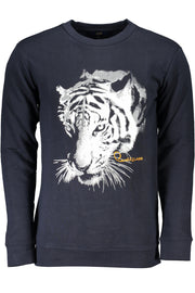 CAVALLI CLASS MEN'S BLUE ZIPLESS SWEATSHIRT-Felpe-CAVALLI CLASS-BLUE-S-Urbanheer