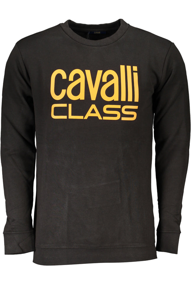 CAVALLI CLASS MEN'S BLACK ZIP-OUT SWEATSHIRT-Felpe-CAVALLI CLASS-Urbanheer