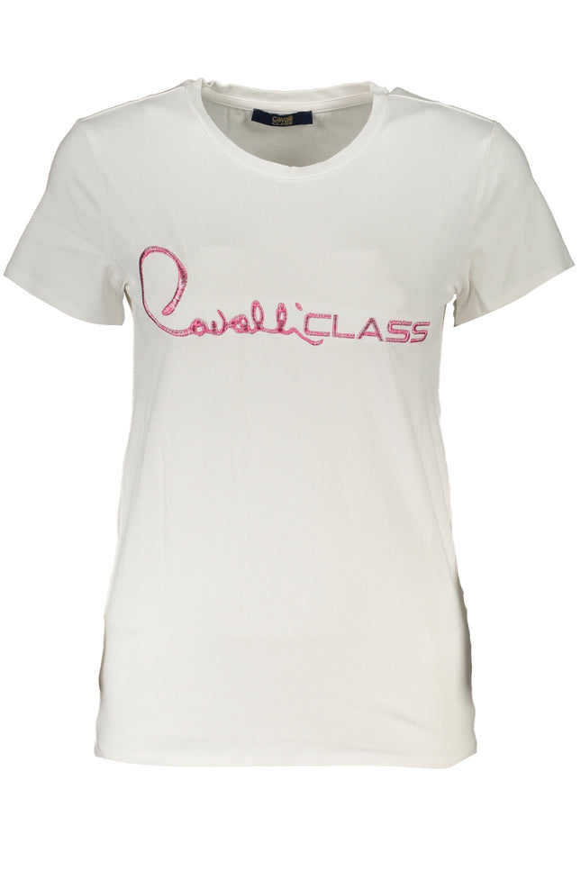 CAVALLI CLASS WOMEN'S SHORT SLEEVE T-SHIRT WHITE-T-Shirt-CAVALLI CLASS-Urbanheer